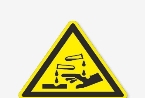 Знак Їдка речовина ISO 7010-W023